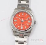  Rolex Oyster Perpetual 41mm Swiss Replica Watch With Coral Red Dial 